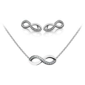 Jewellery set Infinite Necklace + Ear Studs